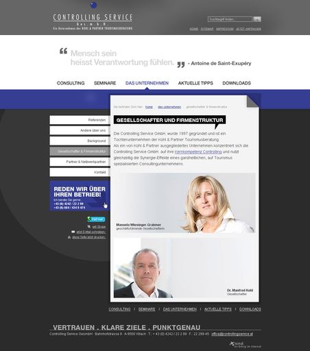 Wer könnte besser beurteilen als ein Controller, ob sich die Investition in eine Website lohnt? Das dachte sich auch ncm.at und machte die Probe aufs Exempel: Die Website http://www.controllingservice.at von Österreichs Controlling-Expertin im Tourismus, Manuela Wiesinger-Grabmer.