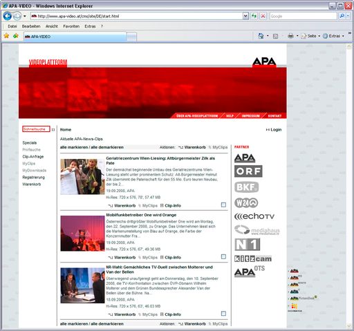  APA-VideoPlattform optimiert Vertrieb und Bezug von Video-Content, Partner ist u.a. der ORF - Plattform steht neuen Partnern offen.