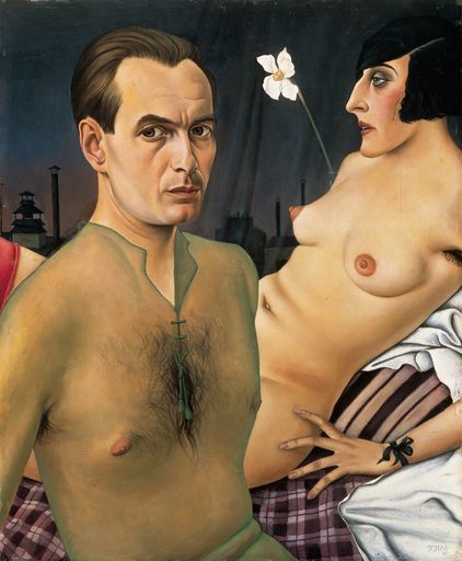Vorschau Bild von CHRISTIAN SCHAD, Selbstbildnis mit Modell, 1927, Öl auf Holz, 76 x 62 cm, Privatsammlung, Courtesy Tate Gallery London