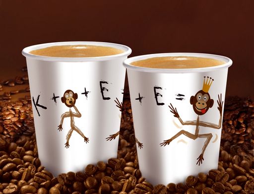Vorschau Bild von Tag des Kaffees: Becher mit Motiv Affe