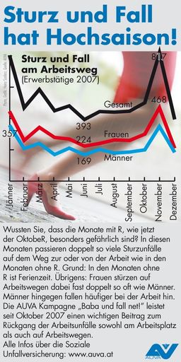 Sturz und Fall am Arbeitsweg (Erwerbstätige 2007)