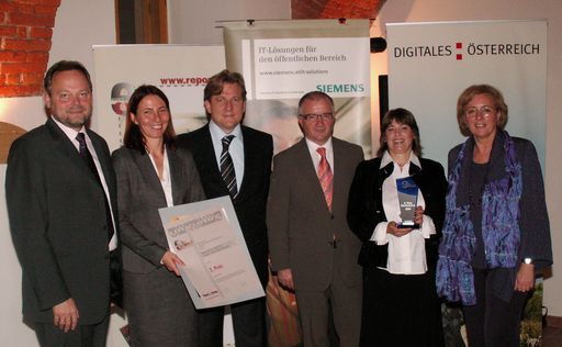 (v.l.n.r.: LR Dr. Josef Stockinger/ Brigitta Schmidsberger, Stadt Linz/ Ingmar Goetzloff, Business Development BEKO Smart Home Solutions/ DI Wolfgang Gmeinbauer, Geschäftsfeldleiter BEKO Informatik/ Maga Andrea Hayböck-Schmid, Stadt Linz/ Heidrun Silhavy, BM für Frauen, Medien und Regionalpolitik)