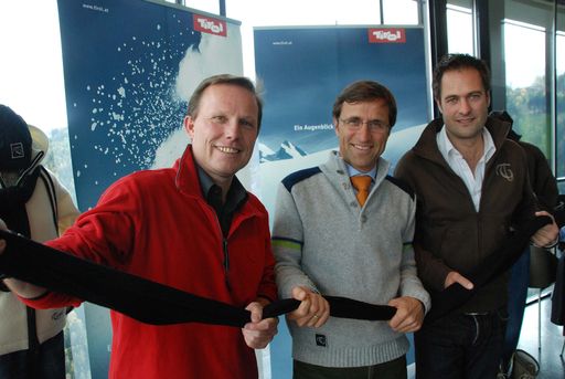v.l. Hannes Winkler, Geschäftsführer von Travel Partner GmbH, Josef Margreiter, Geschäftsführer der Tirol Werbung, und Stefan Schwarz, Geschäftsführer Salomon Österreich, ziehen für Tirol gemeinsam an einem Strang.
