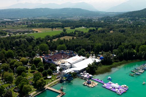 Vorschau Bild von Austragungsort für das sommerliche Eventhighlight, den Beach Volleyball Grand Slam: das Standbad Klagenfurt am Wörthersee