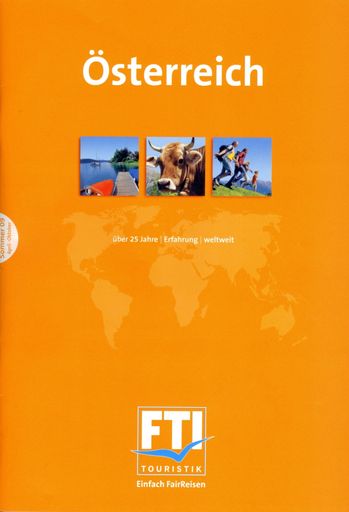  Der neue FTI-Katalog für Österreich wird in rund 16.000 deutschen Reisebüros Lust auf Urlaub zwischen Vorarlberg und Wien machen.