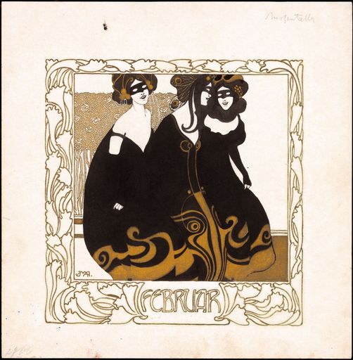 Vorschau Bild von Josef Maria Auchentaller
Zeichnung für «Ver Sacrum», publiziert in «Ver Sacrum», IV, 1, S. 4, 1901
Tusche, Goldfarbe auf Papier, 250x245
Archiv der Wiener Secession, Wien
(c) Secession - Vereinigung bildender KünstlerInnen Wiener Secession