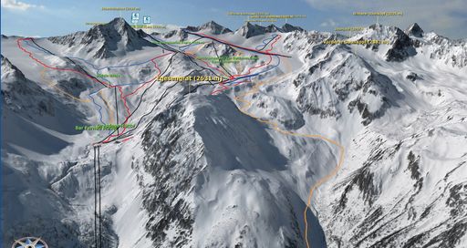  Einzigartiges 3D Panorama vom Stubaier Gletscher.