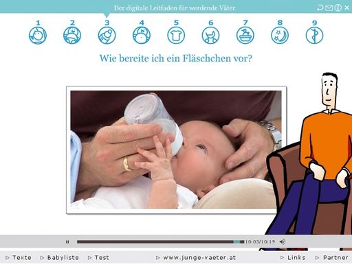 Vorschau Bild von Screenshot des digitalen Leitfadens auf www.junge-vaeter.at