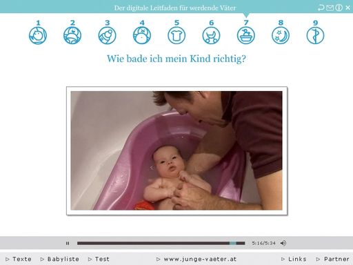 Screenshot des digitalen Leitfadens auf www.junge-vaeter.at