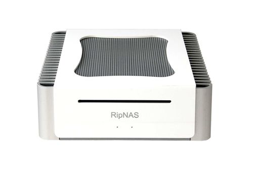  RipNAS in weiss hochglänzend mit silber gebürstetem Aluminium