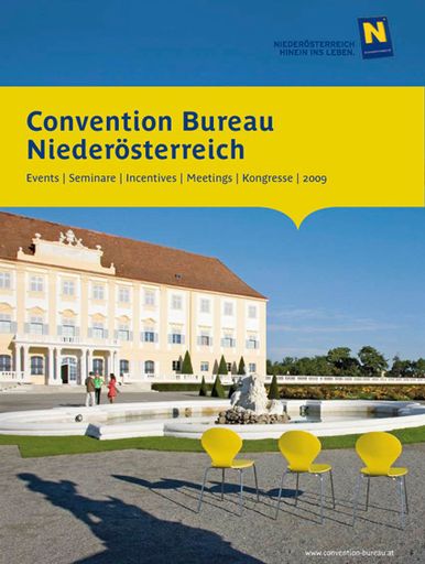  Alles neu macht 2009: Der Katalog des Convention Bureau Niederösterreich erstrahlt heuer in neuem Glanz und präsentiert unter anderem fünf brandneue Partner.
