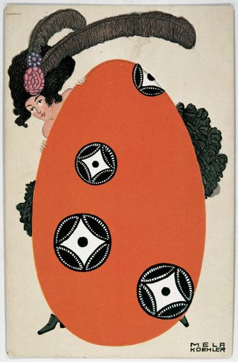 Ostern. Wunschkarte. Wiener Werkstätte-Postkarte No. 556, Farblithographie, um 1912