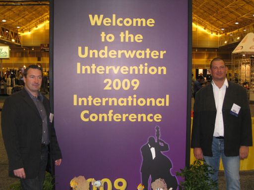 Die Geschäftsführung des NDC (Alois Männer und Markus Distler) auf der weltgrößten Tauchmesse in New Orleans.