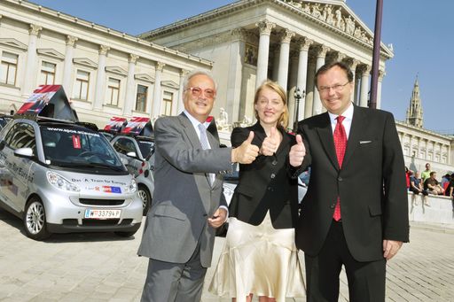 Vorschau Bild von In allen Bezirken Österreichs werden Wahlkampfmobile Unterstützung für das "A-Team für Europa" leisten.
