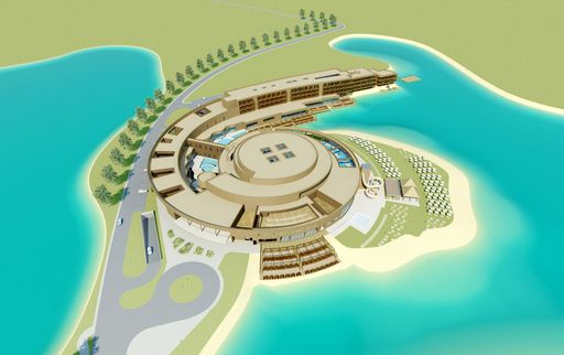 Rendering der fertigen St. Martins Therme und Lodge