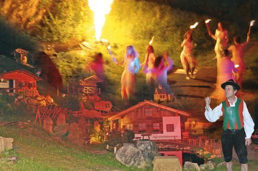 Eine der größten Sagenfiguren der Alpen, Pfeifer Huisele aus Südtirol wird in diesem Sommer auf einer der größten Freilichtbühnen Europas - Freilichtbühne Silbertal im Montafon - Vorarlberg uraufgeführt.