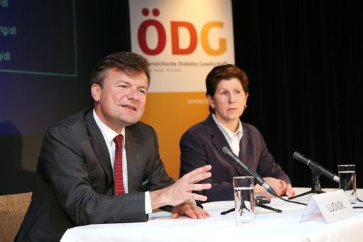 Ao. Univ. Prof. Dr. Bernhard Ludvik (Präsident der ÖDG) und Prim. Univ. Prof. Dr. Monika Lechleitner (Past-Präsidentin der ÖDG)