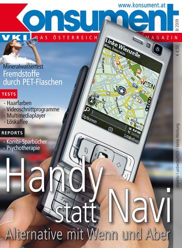  "Konsument"-Cover August 2009. Titelstory: Navigation per Handy