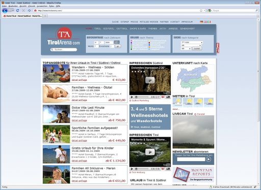  TirolArena.com - Das Online-Portal für Tourismusbetriebe in Tirol und Südtirol