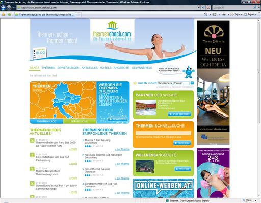  Unter http://www.thermencheck.com finden Sie Ihre Traumtherme bzw. Ihr Hotel zum Relaxen und Wohlfühlen auch für die Sommermonate.