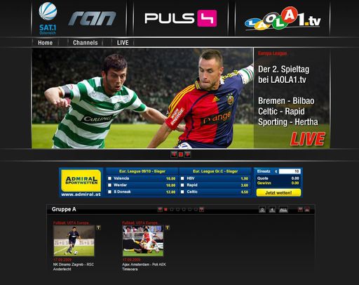 Das Gastspiel des SK Rapid Wien bei Celtic Glasgow und zwei weitere Partien aus der UEFA Europa League am Donnerstag, plus ein Mittwochs-Spiel aus der Königsklasse LIVE auf www.rantv.at.