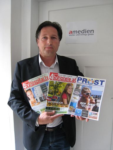  Der neue GF Harald Mistlberger (amedien) sorgt für eine reibungslose Weiterführung der Magazine: Hotele, Hospital und Prost.