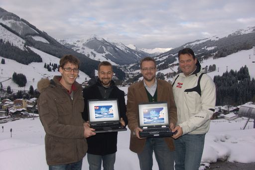 v.l.n.r.: Nikolaus Lasser, Gernot Breitfuß (Geschäftsführer CONECTO), Paul Kubalek (Projektbetreuer TVB), Wolfgang Breitfuß (Direktor TVB)