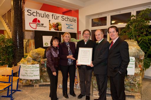  http://pressefotos.at/m.php?g=1&u=55&dir=200911&e=20091113_s&a=event
vlnr.: Hofrätin Prof. Mag. Dr. Carmen Kratzer, Direktorin der Höheren Bundeslehranstalt für wirtschaftliche Berufe Graz, Gemeinderätin Mag.a Andrea Pavlovec-Meixner in Vertretung für Vizebürgermeisterin Lisa Rücker, Stadt Graz, Oberstudienrat Prof. Mag. Dr. Eugen Rapp,  Landesrat Johann Seitinger, (Land Steiermark), KR Hans Roth, Wirtschaftskammer Steiermark, Obmann der Fachgruppe Abfall- und Abwasserwirtschaft