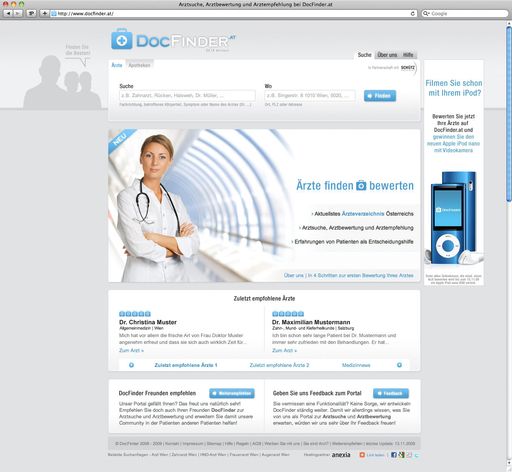 Vorschau Bild von Screenshot DocFinder.at