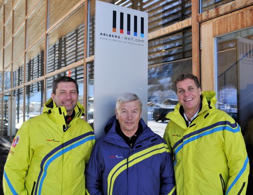  1 Jahr bis zum INTERSKI-Kongress 2011 in St. Anton am Arlberg: Im Bild (v. l.): Peter Mall, Generalsekretär des Interski-Kongresses 2011, Erich Melmer, Präsident INTERSKI International und Martin Ebster, GF Tourismusverband St. Anton am Arlberg..