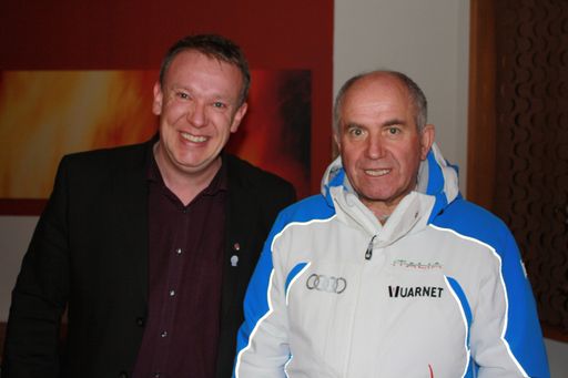v.l.n.r.: Hoteldirektor Georg Weitlaner (Falkensteiner Hotel & Spa Alpenresidenz Antholz) und Gianni Morzenti (Präsident Italienischer Skiverband)