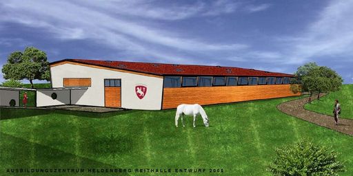Vorschau Bild von Grafik der neuen Reithalle im Ausbildungszentrum - Spanische Hofreitschule am Heldenberg /NÖ