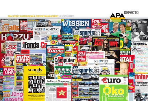 35 hochkarätige Publikationen des deutschen Print-Riesen Axel Springer Verlag sind bei APA-DeFacto nun im Volltext und als PDF über die Profi-Rechercheplattform APA-OnlineManager (www.aom.apa.at) oder die DeFacto-Suchmaschine (www.defacto.at) abrufbar.