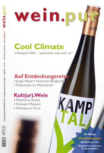 Das Cool Climate Gebiet Kamptal und die besten Chardonnays aus Österreich stehen im Mittelpunkt von wein.pur 2/2010!
