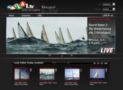 Auf Kurs mit LAOLA1.tv: Segelfans kommen vom 9. bis 21. März 2010 beim internationalen online Sport TV voll auf ihre Kosten. Das ultimative Segelevent wird LIVE und KOSTENLOS auf www.laola1.tv übertragen.