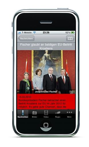 Vorschau Bild von Mit der iPhone-Applikation "APA-News" bietet die APA - Austria Presse Agentur ab sofort einen Show-Case, wie aktuelle Inhalte in einer App dargestellt werden können.