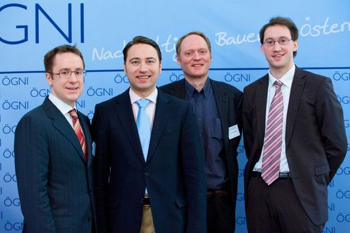 Präsident Philipp Kaufman (WU, ÖGNI), Landesrat Manfred Haimbuchner, Andreas Oberhuber (FGW), Alexander Zens (OÖN)