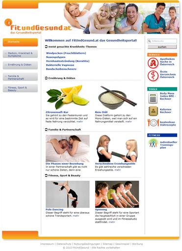 Es ist soweit - das neue Gesundheitsportal von FitUndGesund.at, mit vielen nützlichen Artikeln und Tools zum Thema Gesundheit, Fitness und Beauty, Wellness und gesunde Ernährung sowie Partnerschaft, Liebe und Sexualität, ist online.