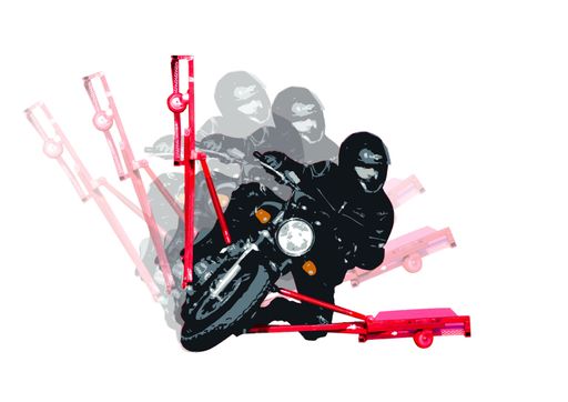  Beim Schräglagentraining am Flügelmotorrad können Biker ihre Kurventechnik perfektionieren.