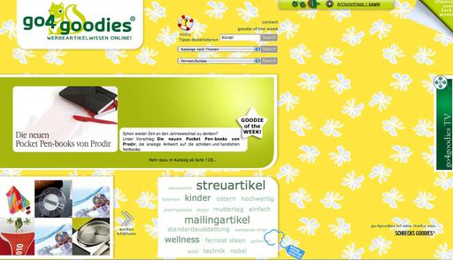 Vorschau Bild von Screenshot der Einstiegs-Website Go4Goodies