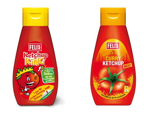  Packshots Felix Ketchup King & Matsch Mahal Curry Ketchup.