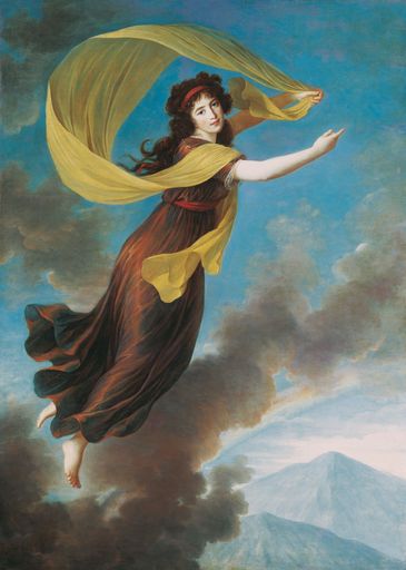 Elisabeth Vigée-Lebrun (1755-1842)
Porträt der Fürstin Karoline von Liechtenstein (1768-1831), geb. Gräfin von Manderscheidt, als Iris, 1793
Öl auf Leinwand; 222 x 159 cm
bez. unten links: L. E. Vigée Lebrun à Vienne. 1793