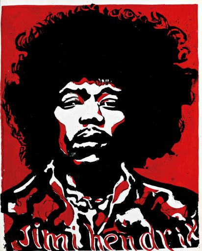 Otto Muehl, Jimi Hendrix, 1968, Privatbesitz