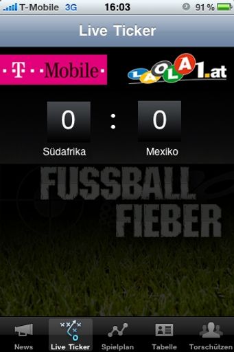 Seit Anfang Juni können sich iPhone-Besitzer über die neue App "Fussballfieber" von T-Mobile Austria und LAOLA1 auf Südafrika einstimmen.
