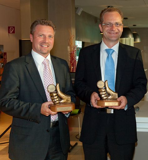  Thomas Gruber, Geschäftsführer mobil-data, und Christian Bauer, Bereichsleiter Business Marketing mobilkom austria und Telekom Austria, nahmen die Auszeichnung am 11. Juni entgegen.