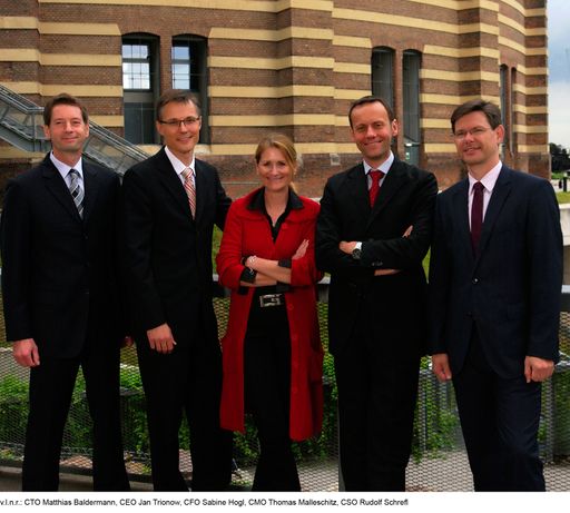 V.l.n.r.: CTO Matthias Baldermann, CEO Jan Trionow, CFO Sabine Hogl, CMO Thomas Malleschitz, CSO Rudolf Schrefl