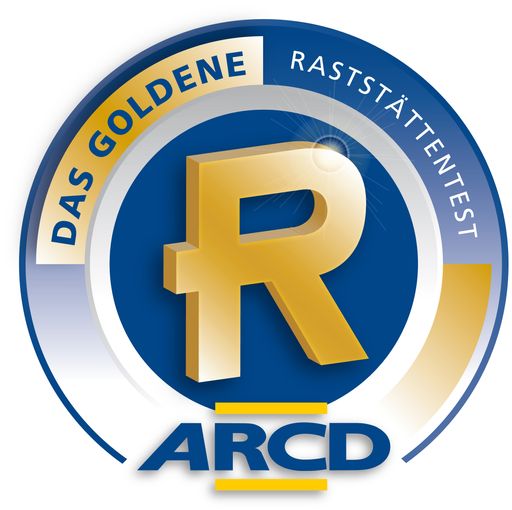 Vorschau Bild von Das Goldene R. Die Auszeichnung für hervorragende Leistungen in der Autobahngastronomie. Verliehen von Kuratorium für Verkehrssicherheit und ARBÖ.