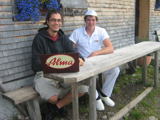 Vorschau Bild von Alpblogger Wolfgang Hold und der Steris-Senner Christoph Schwarzmann.