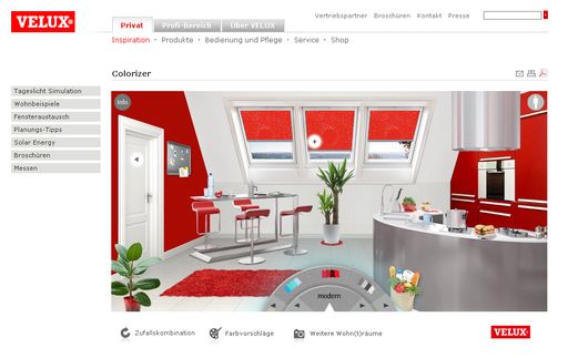 Vorschau Bild von Der VELUX COLORIZER zeigt 11.000 Möglichkeiten für die Verschönerung von Dachräumen.