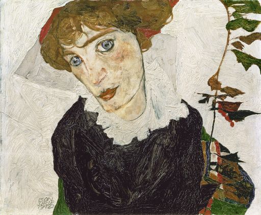 Egon Schiele (1890-1918)
Bildnis Wally Neuzil, 1912 
Öl auf Holz
32,7 x 39,8 cm
Inv. 453